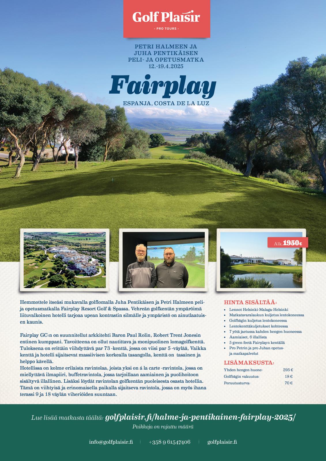Esite golfmatkasta Montecastilloon